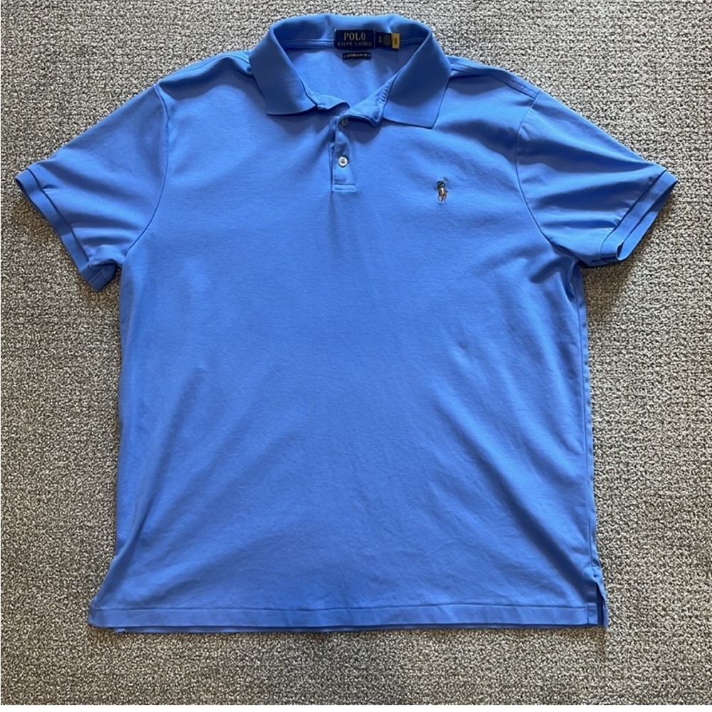 Polo by Ralph Lauren Men's Blue Polo Shirt - Picture 2 of 5